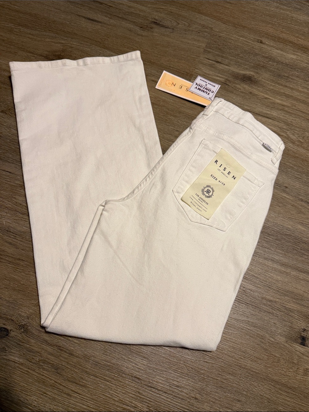 RISEN Women's White Wide-Leg Jeans